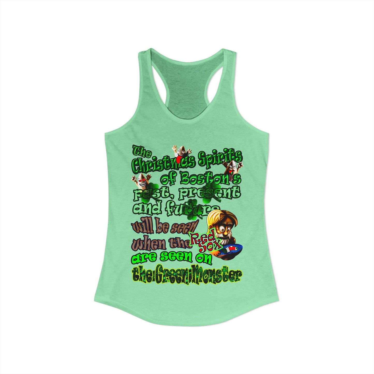 christmas spirits of boston - Women's Ideal Racerback Tank