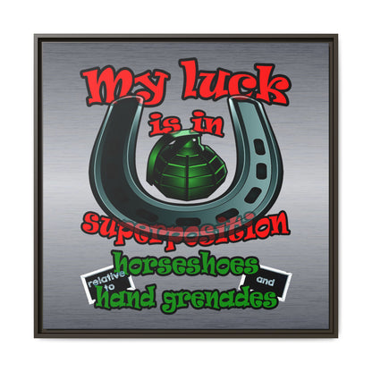 my luck - framed canvas art (brushed nickel)
