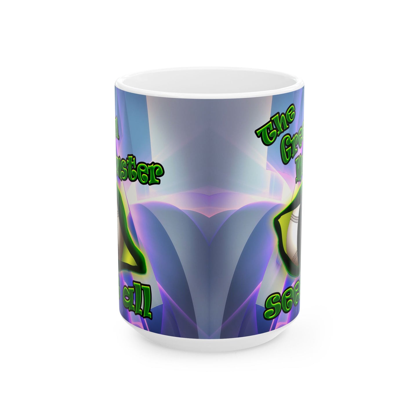 green monster - White Mug (grey-pink wave)