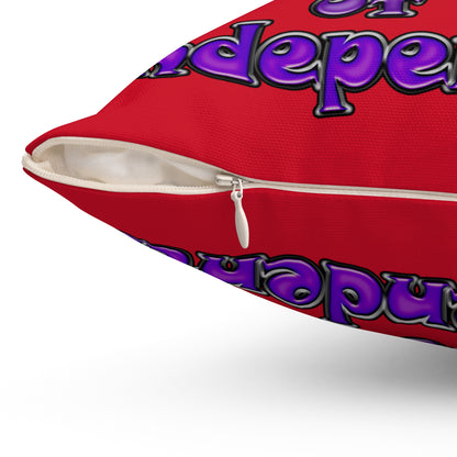 declaration of the independents - Spun Polyester Square Pillow - (dark red)