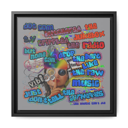 drop the beat - framed canvas art (grey)