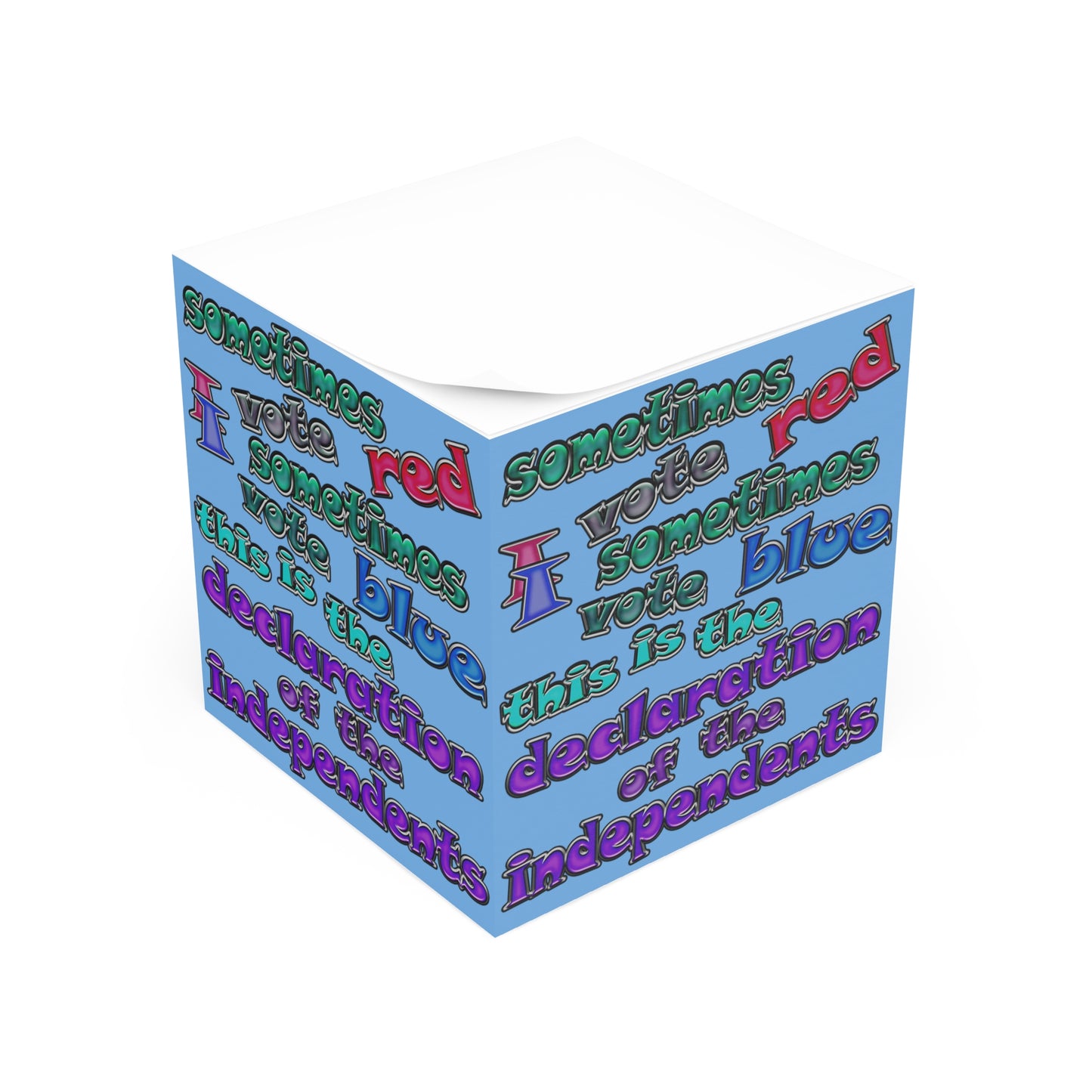 declaration of the independents - note cube (light blue)