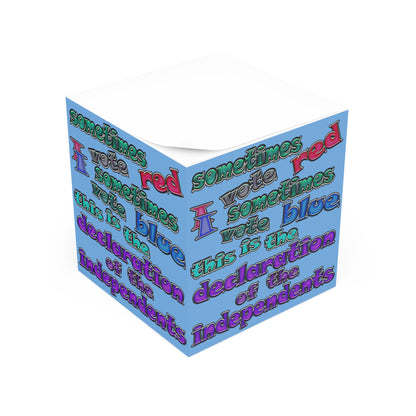 declaration of the independents - note cube (light blue)