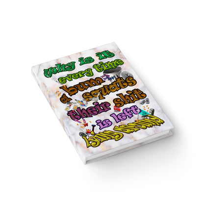 the bum's shit - journal-blank (white marble)