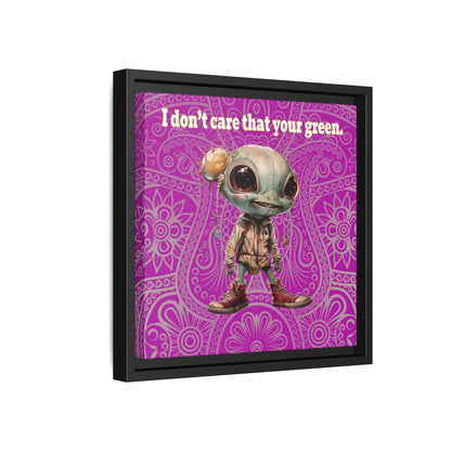 I don't care that your green - framed canvas art (pink swirl)