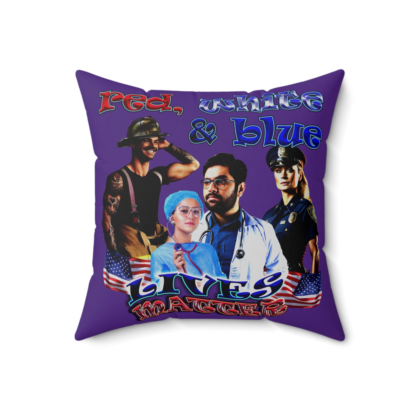 rw&b lives matter - Spun Polyester Square Pillow - (purple)