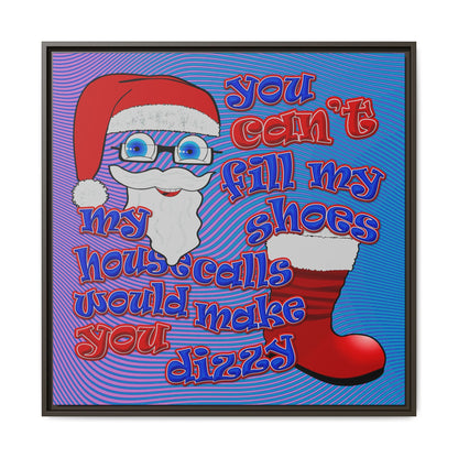 santa's shoes - framed canvas art (light blue-purple wave)