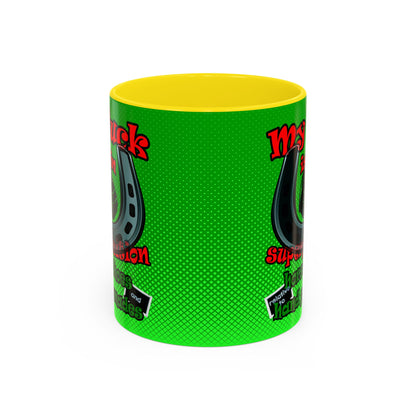 my luck - Accent Mug (logo green)