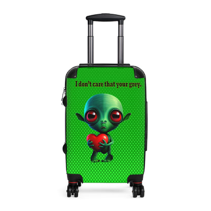 I don't care that your grey - Suitcase (logo green)