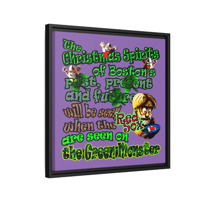 christmas spirits of boston - framed canvas art (light purple)