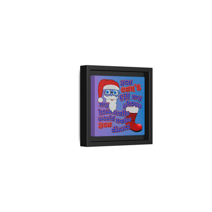 santa's shoes - framed canvas art (light blue-purple wave)