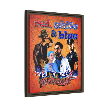 rw&b lives matter - framed canvas art (burnt orange)
