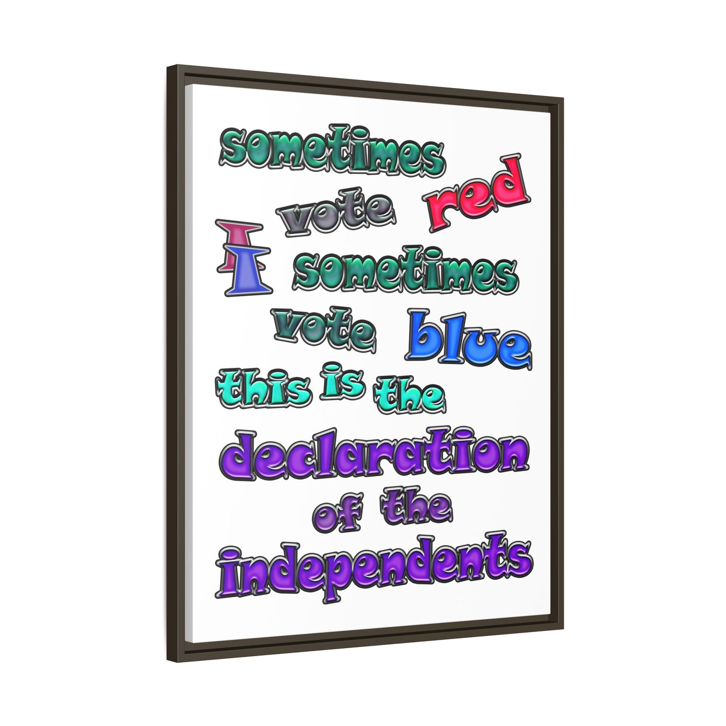 declaration of the independents - framed canvas art (white)