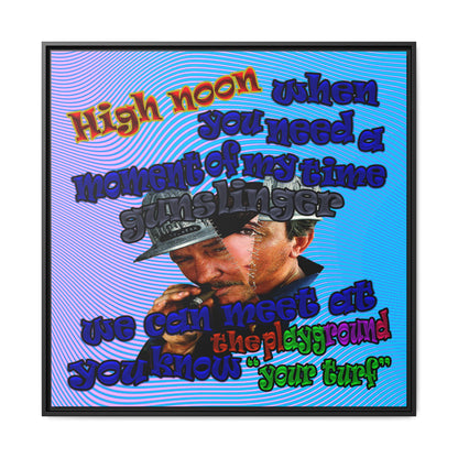 high noon - framed canvas art (light blue-purple wave)