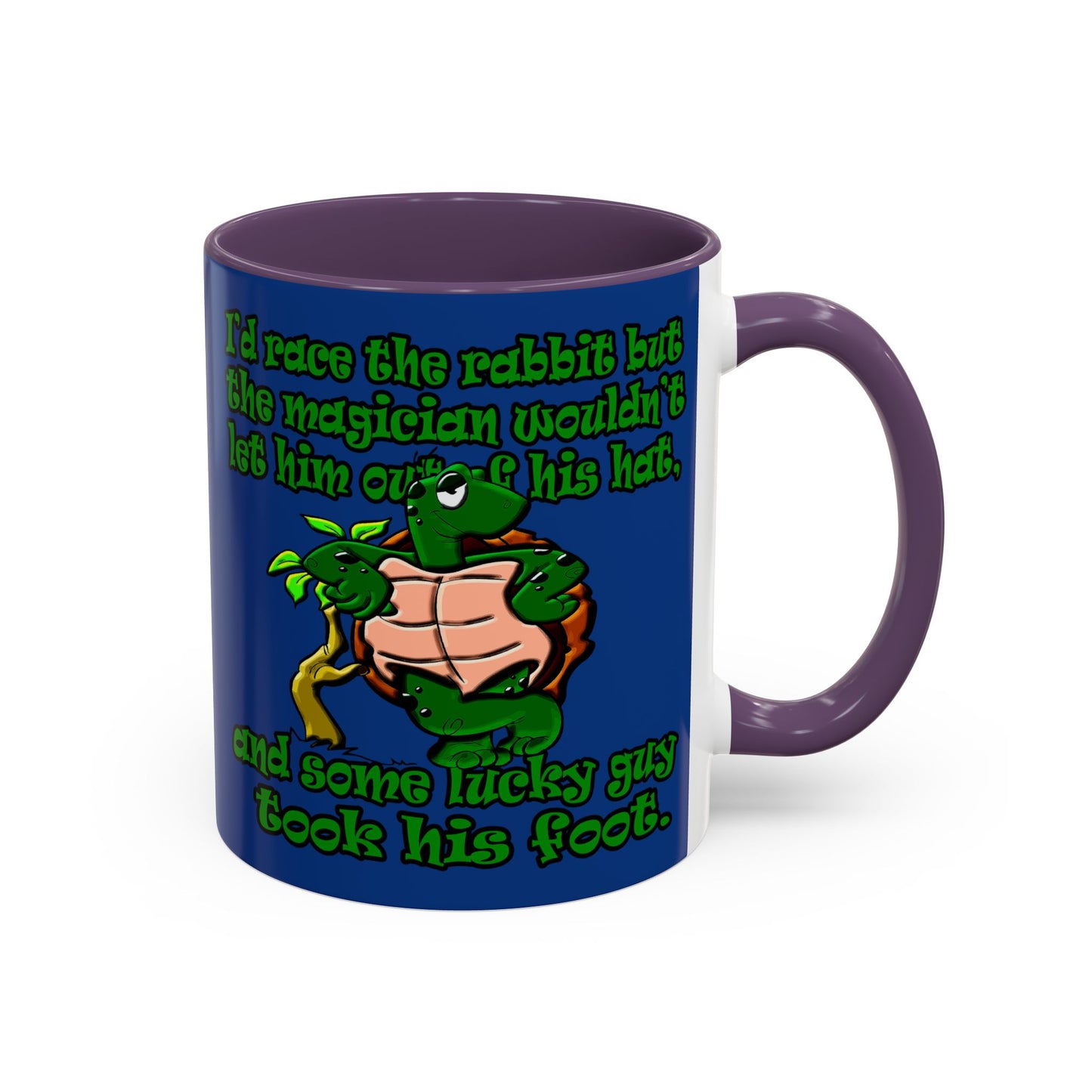 turtle race - Accent Mug (dark blue)