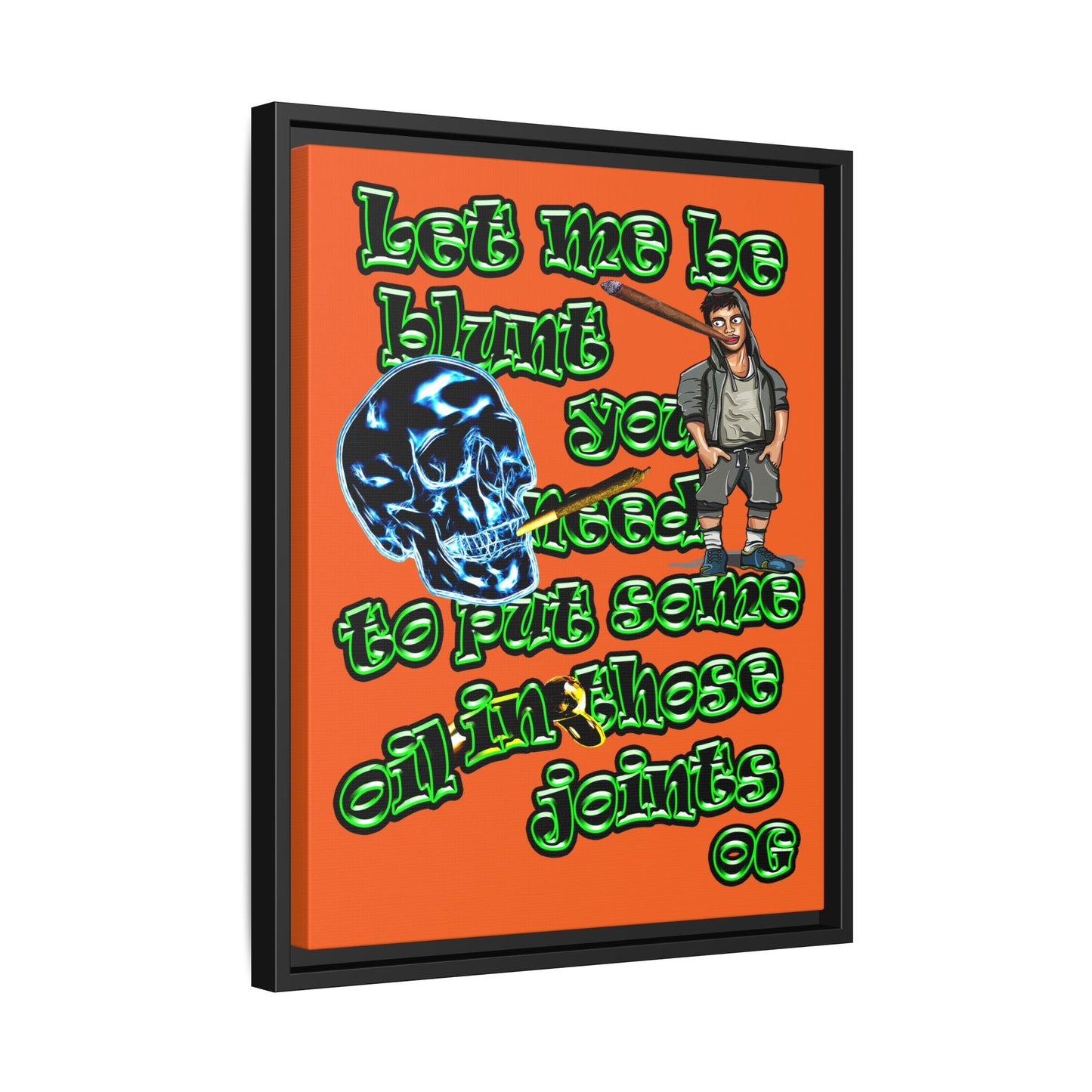 og - framed canvas art (orange)