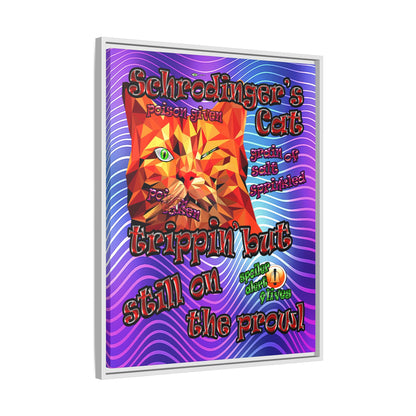 schrodinger's cat - framed canvas art (purple wave)
