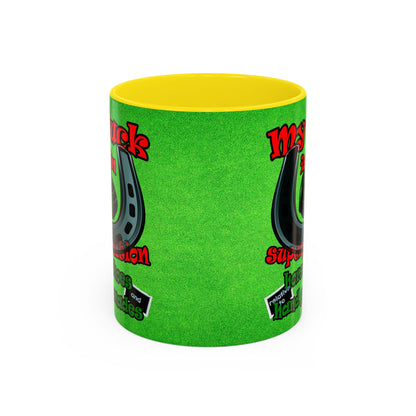 my luck - Accent Mug (green turf)