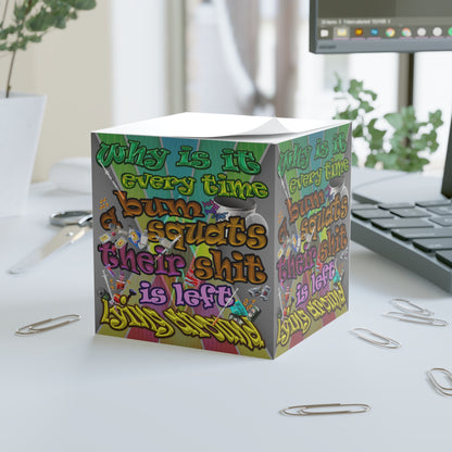 the bum's shit - note cube (rainbow split)