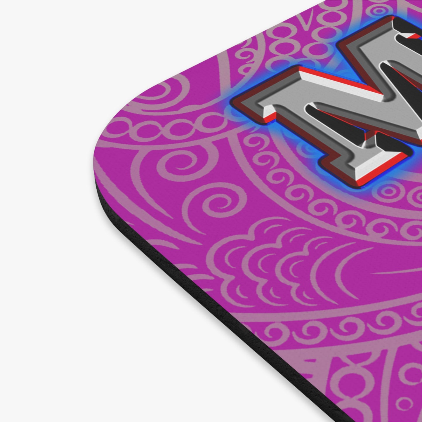 em cee squared - Mouse Pad (Rectangle) (pink swirl)