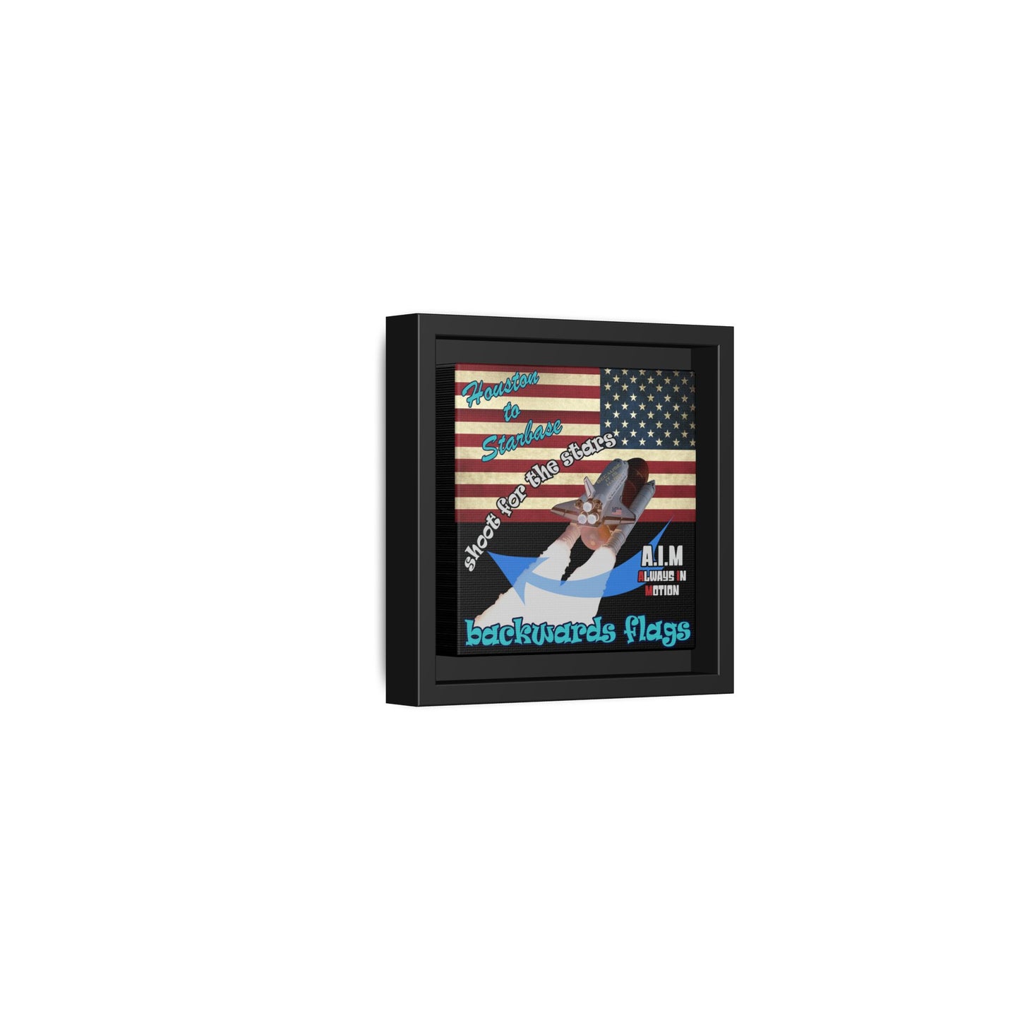 shoot for the stars - framed canvas art (black)