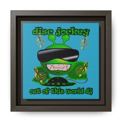 disc jockey - framed canvas art (turquoise)
