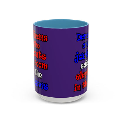 donkeys and elephants - Accent Mug (purple)