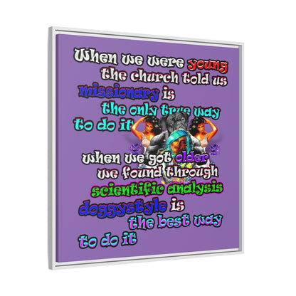 doggystyle - framed canvas art (light purple)