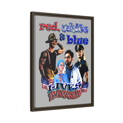 rw&b lives matter - framed canvas art (light grey)