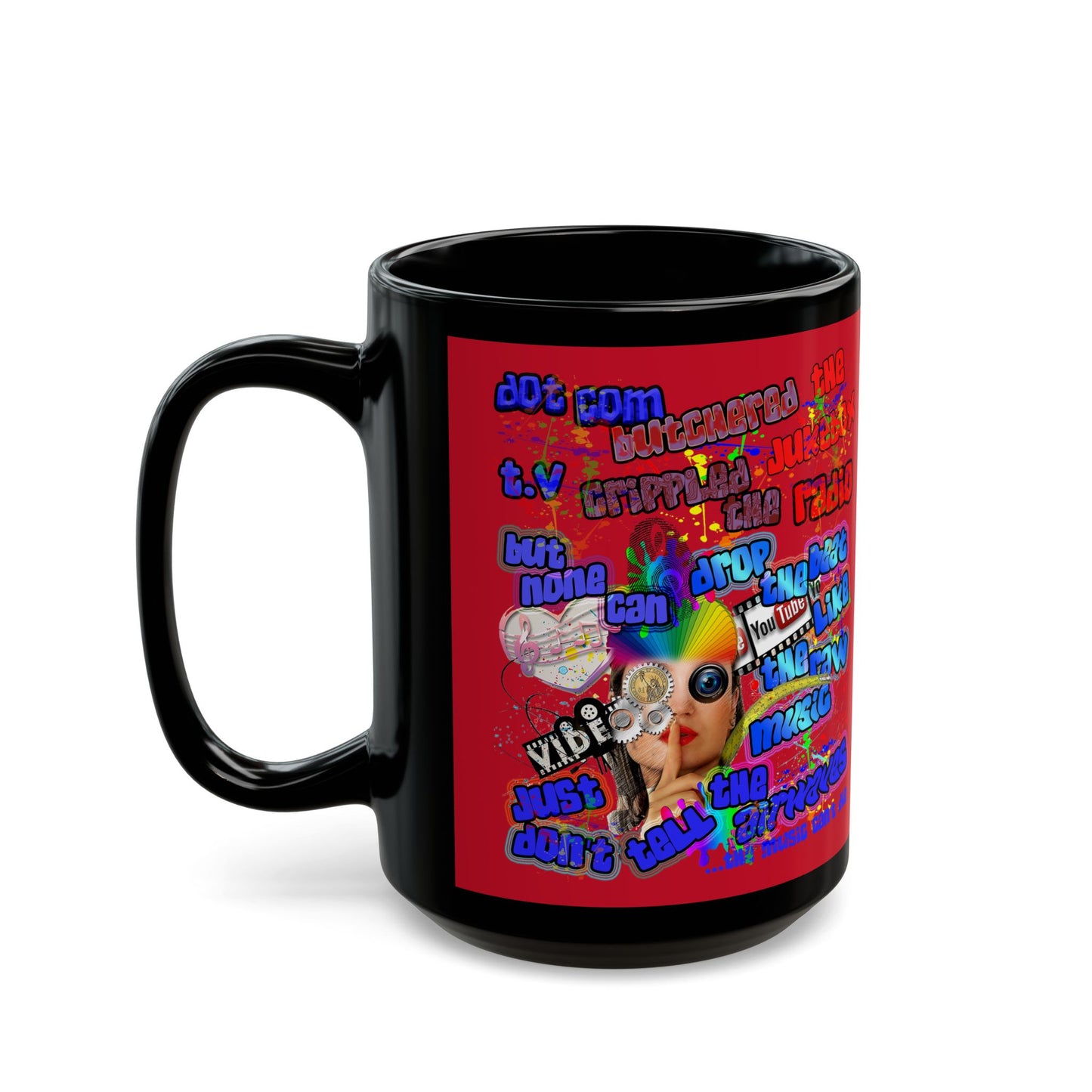drop the beat - Black Mug (dark red)
