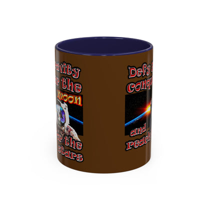 defy conquer reach - Accent Mug (brown)