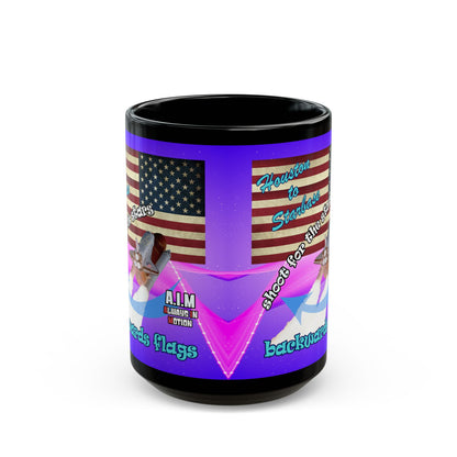 shoot for the stars - Black Mug (purple-pink wave)