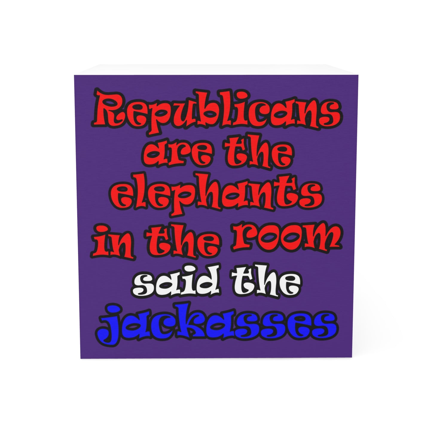 donkeys and elephants - note cube (purple)