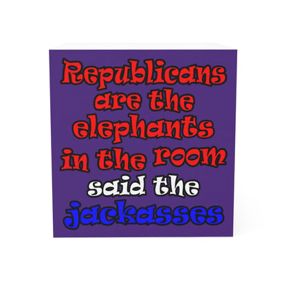 donkeys and elephants - note cube (purple)
