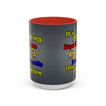 popping like popcorn - Accent Mug (grey-light grey)