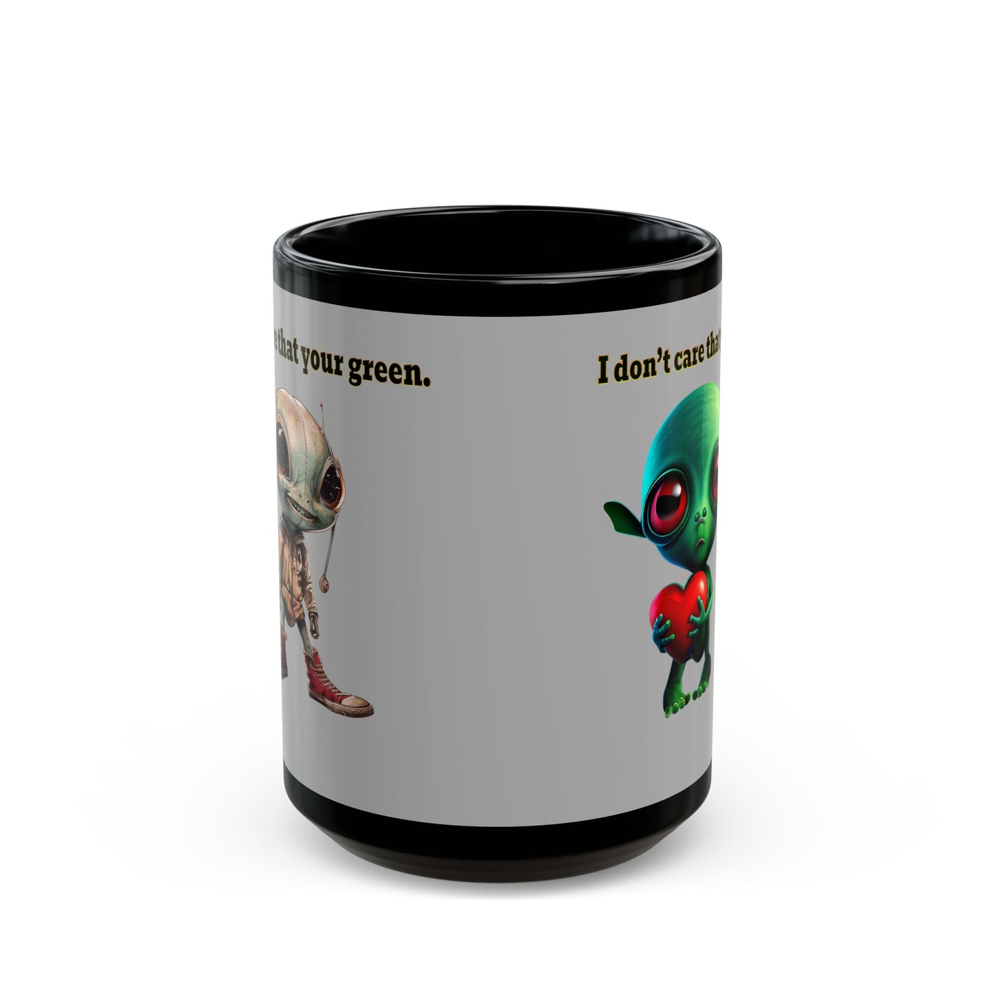 I don't care that your grey - Black Mug (light grey)