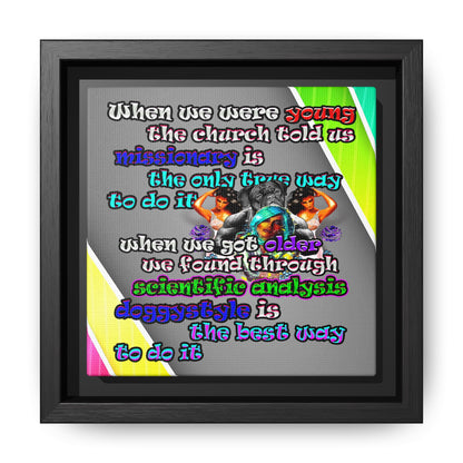 doggystyle - framed canvas art (rainbow split)