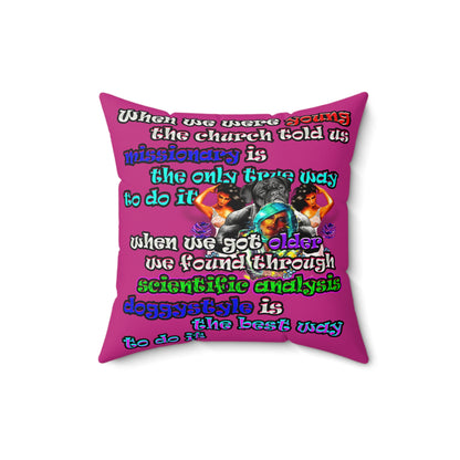 doggystyle - Faux Suede Square Pillow - (pink)