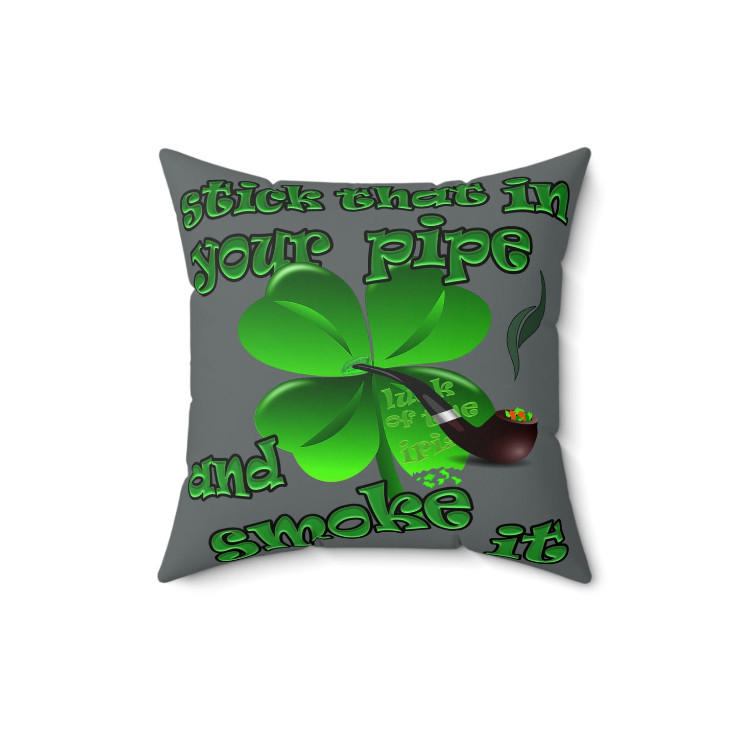 celtics logo - Spun Polyester Square Pillow - (dark grey)
