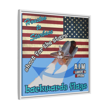shoot for the stars - framed canvas art (light blue)