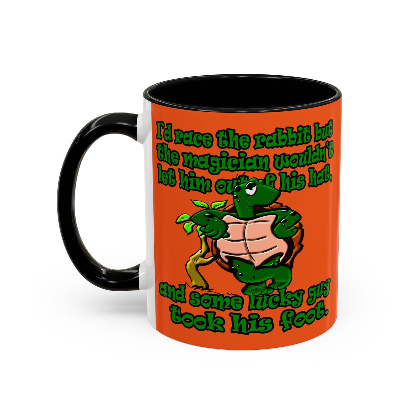 turtle race - Accent Mug (orange)