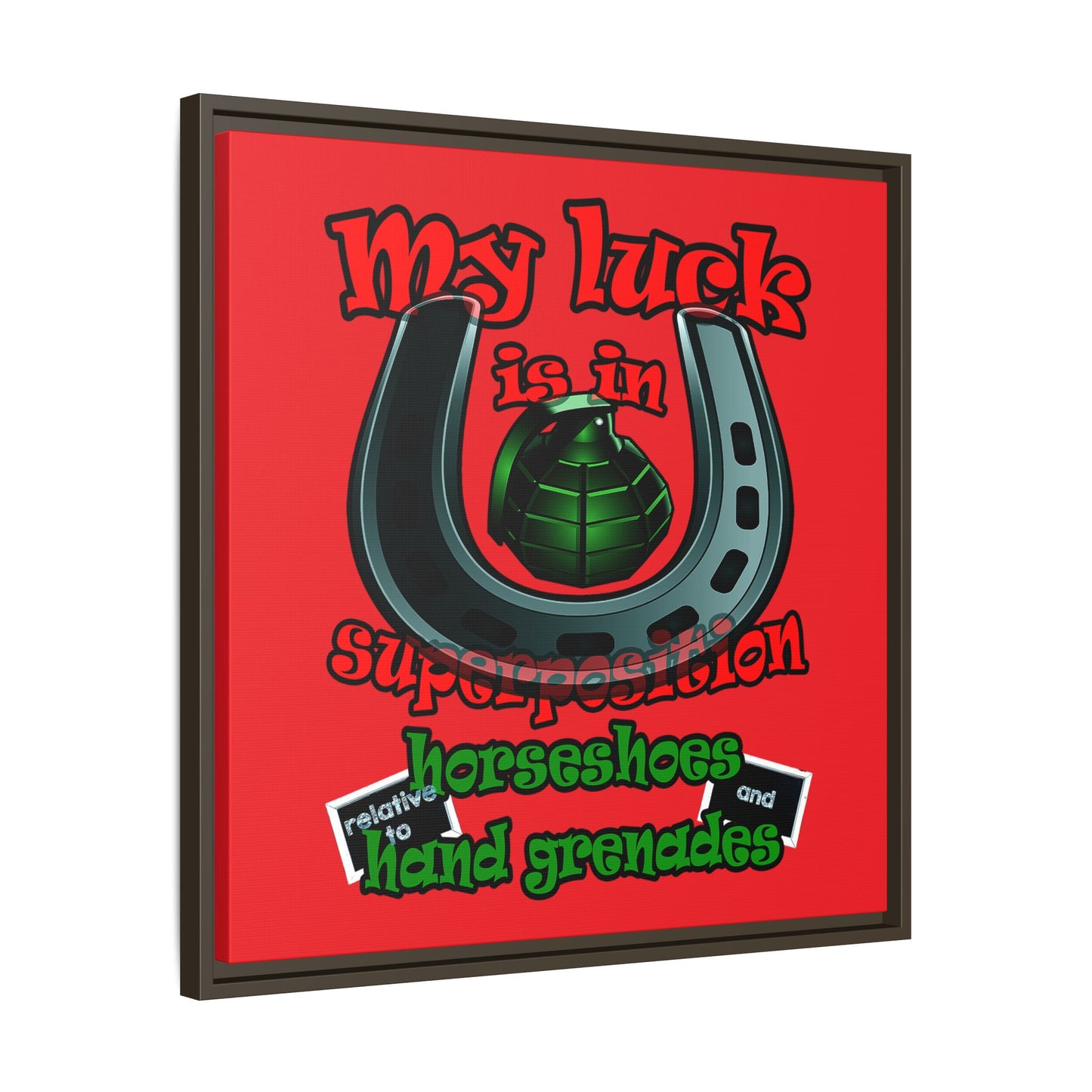 my luck - framed canvas art (red)