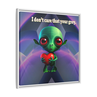 I don't care that your grey - framed canvas art (grey-pink wave)