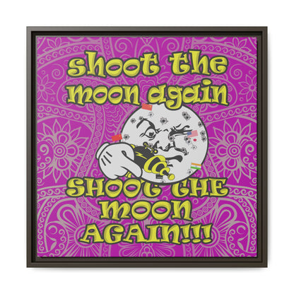 shoot the moon again - framed canvas art (pink swirl)