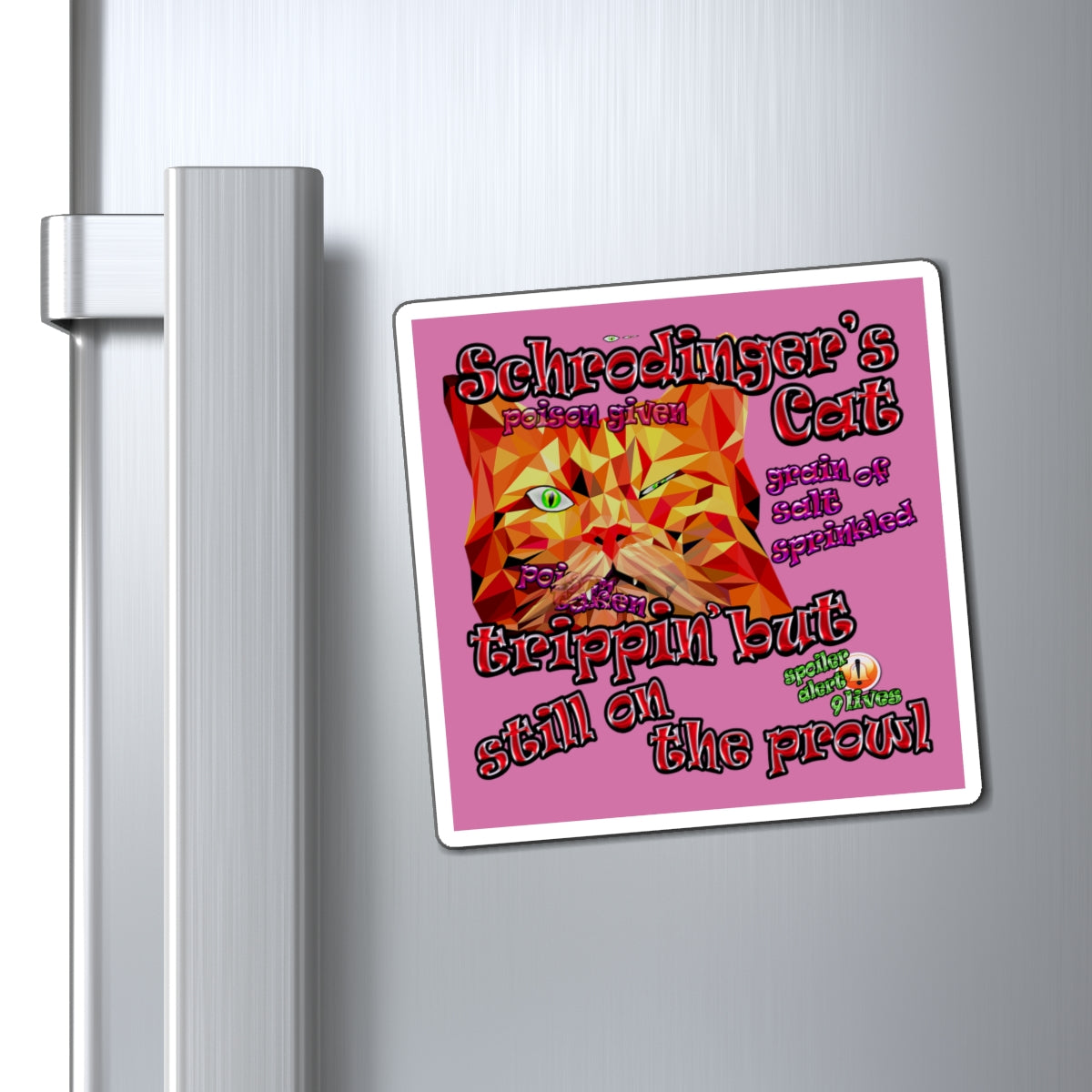 schrodinger's cat - Magnets - (light pink)