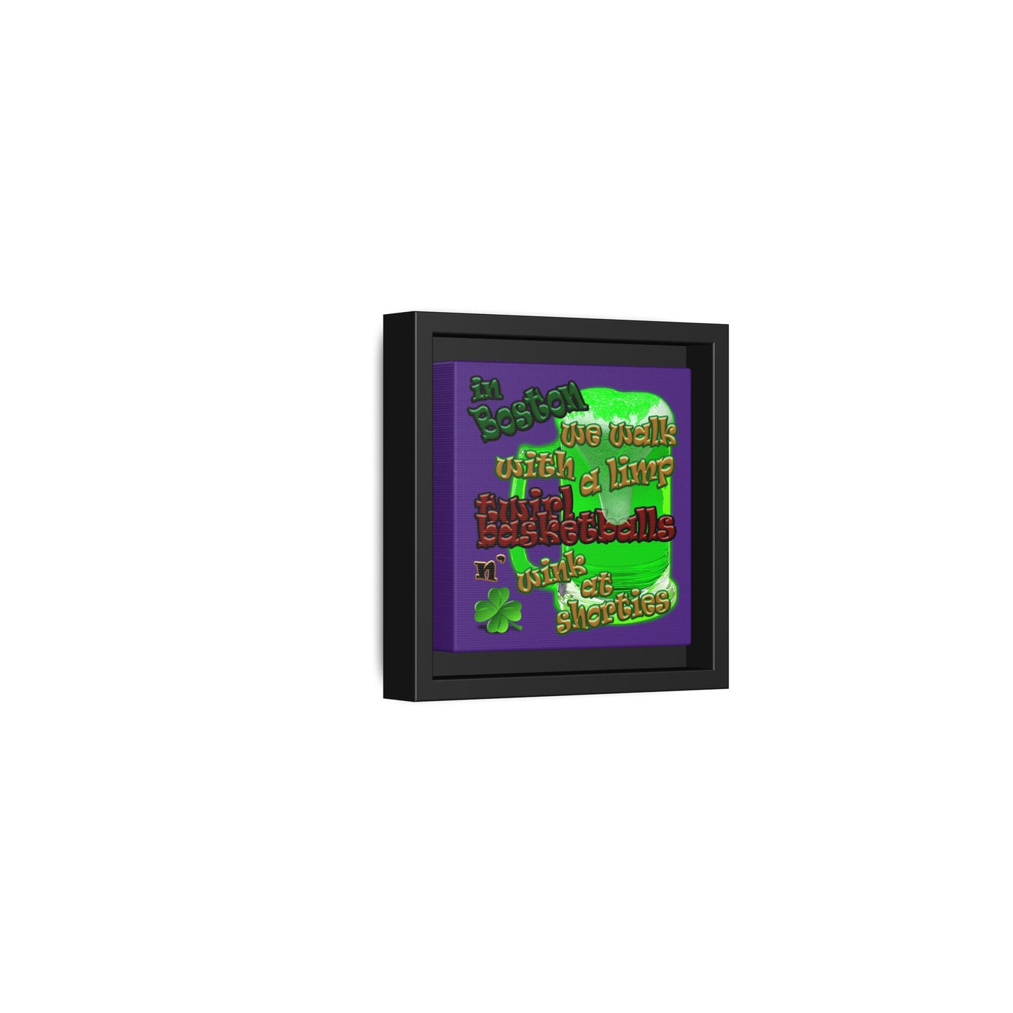 celtics logo - framed canvas art (purple)