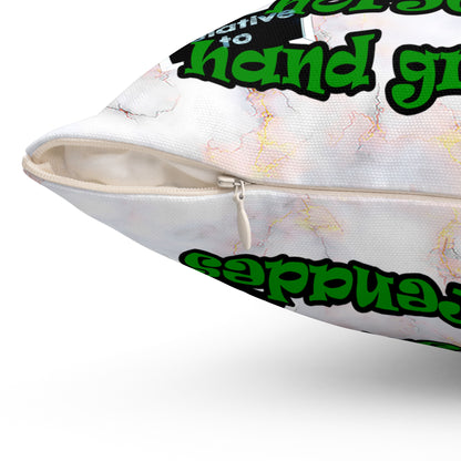 my luck - Spun Polyester Square Pillow - (white marble)
