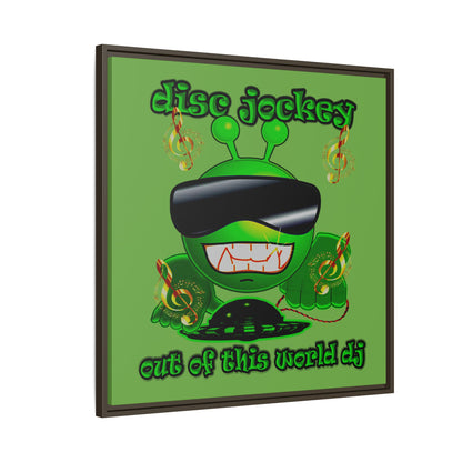 disc jockey - framed canvas art (green)