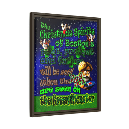 christmas spirits of boston - framed canvas art ('snoops' background)