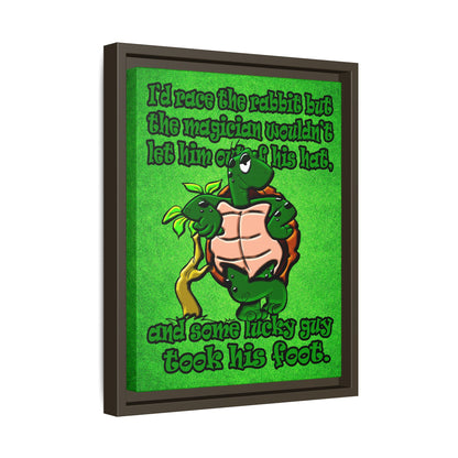 turtle race - framed canvas art (green turf)